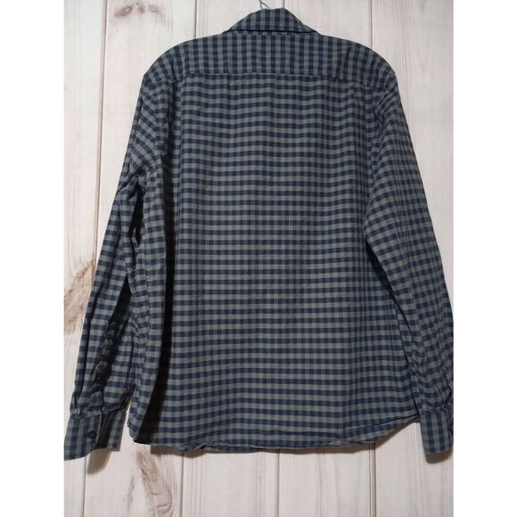 GoodFellow Shirt Men's Extra Large Navy Gray Button Front Long Sleeve Standard N - Picture 2 of 9